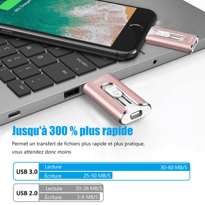 clé USB 2 téraoctets = 2 000 gigaoctets